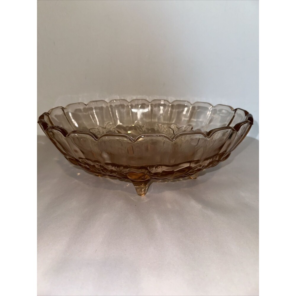 Vintage Indiana Glass Pink Glass Oval Fruit Bowl Rare 12 in.